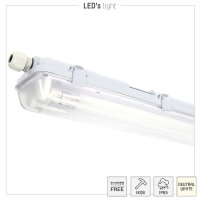 Shada LED Wannenleuchte 2411201, 60 cm, 2x7,5 W, 2250 lm, 4000 K Neutralweiß, IP65, Austauschbare Röhre