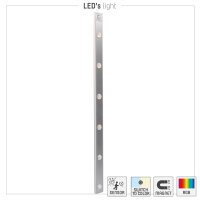Shada LED Schrankleuchte 401784 Silber, 685 mm, 3000-6000 K CCT + RGB, mit PIR-Sensor und USB-C Akku