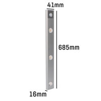 Shada LED Schrankleuchte 401784 Silber, 685 mm, 3000-6000 K CCT + RGB, mit PIR-Sensor und USB-C Akku