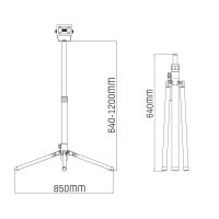 Shada Arbeitsleuchte mit Stativ 310650, 10 W, 4000 K neutralweiß, IP54, höhenverstellbar bis 1,20 m