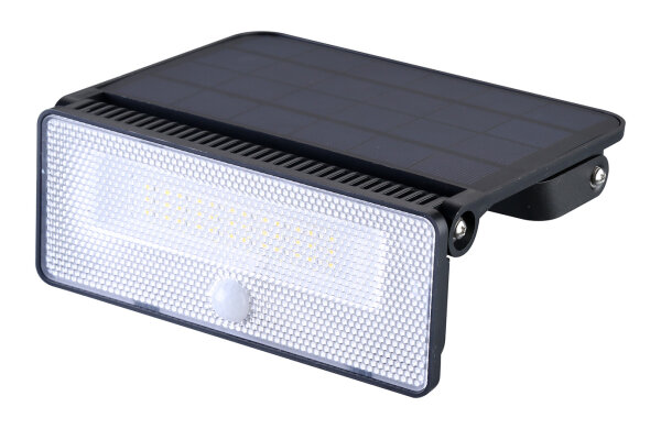 Shada Solar-Außenleuchte 300417 Schwarz mit Bewegungsmelder, 1600 lm, IP54