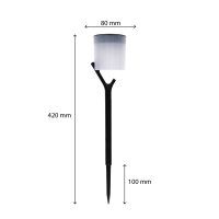 Shada Solar-Außenleuchte Katlehong 1000476 Weiß, Warmweiß (2700 K), mit Erdspieß, Dämmerungssensor