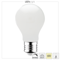 Shada LED Filament Leuchtmittel 620145 A60 E27 Opal, warmweiß 2700 K, dimmbar, 7 W, 806 lm