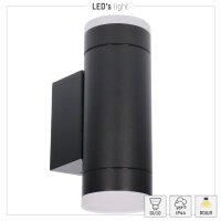 Shada Außenwandleuchte Quinton 1000676 Anthrazit, 2x GU10, IP44