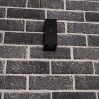 Shada Außenwandleuchte Avalon 1000680 Schwarz, ohne Leuchtmittel, 2x GU10, mit Dämmerungssensor