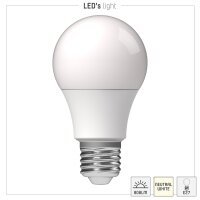 Shada LED SMD Leuchtmittel A60 E27 620171 Opal, 3er Sparpack, 8 W, 4000 K Neutralweiß