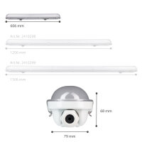 Shada LED Wannenleuchte Strip 2410297, 60 cm, 1x15 W, 2650 lm, 4000 K Neutralweiß, IP65, mit Durchverdrahtung, Philips Xitanium Netzteil