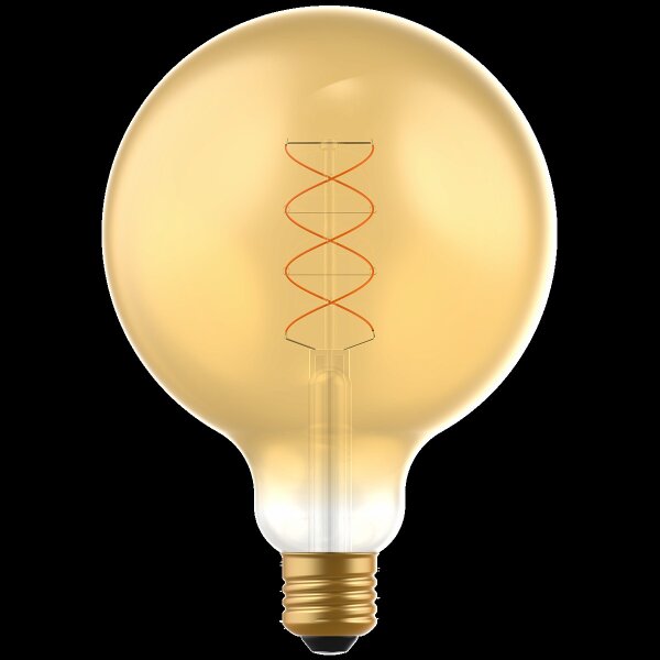 Shada LED Filament Leuchtmittel 620196 Globe G125 E27, Dimmbar, Extra Warmweiß, 4 W, 1800 K