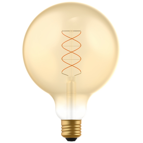 Shada LED Filament Leuchtmittel 620196 Globe G125 E27, Dimmbar, Extra Warmweiß, 4 W, 1800 K