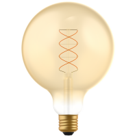 Shada LED Filament Leuchtmittel 620196 Globe G125 E27, Dimmbar, Extra Warmweiß, 4 W, 1800 K
