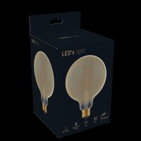 Shada LED Filament Leuchtmittel 620196 Globe G125 E27, Dimmbar, Extra Warmweiß, 4 W, 1800 K