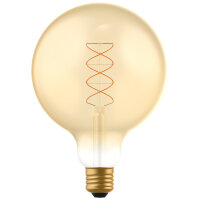 Shada LED Filament Leuchtmittel 620196 Globe G125 E27, Dimmbar, Extra Warmweiß, 4 W, 1800 K