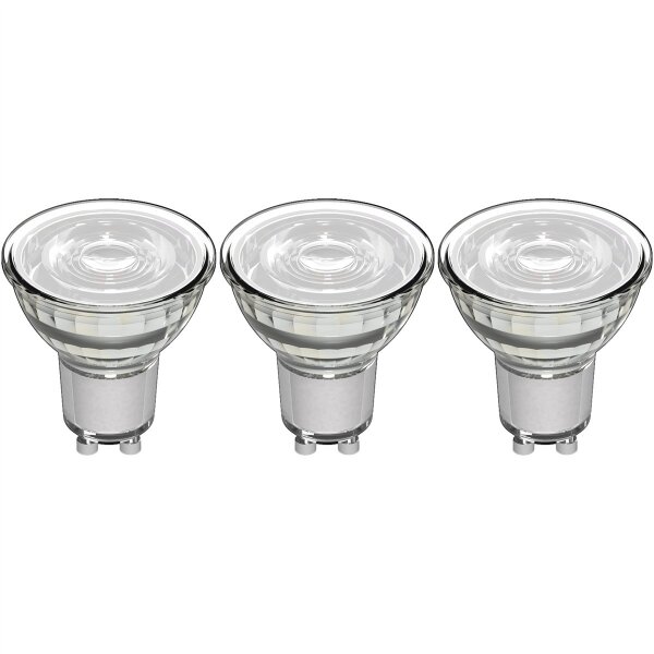 Shada LED SMD Spot GU10 MR16 620173 Klar, 3er Sparpack, 4 W, Warmweiß (2700 K)