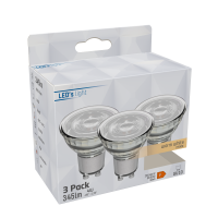 Shada LED SMD Spot GU10 MR16 620173 Klar, 3er Sparpack, 4 W, Warmweiß (2700 K)