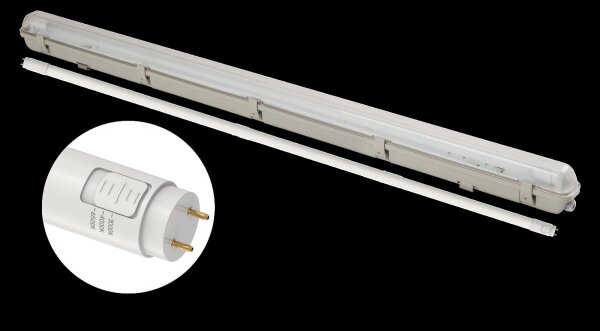 Shada LED Wannenleuchte 2410202 CCT IP65, 120 cm, 1x18 W, 2600 lm, austauschbare Röhre
