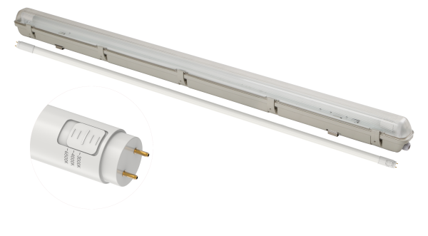 Shada LED Wannenleuchte 2410202 CCT IP65, 120 cm, 1x18 W, 2600 lm, austauschbare Röhre