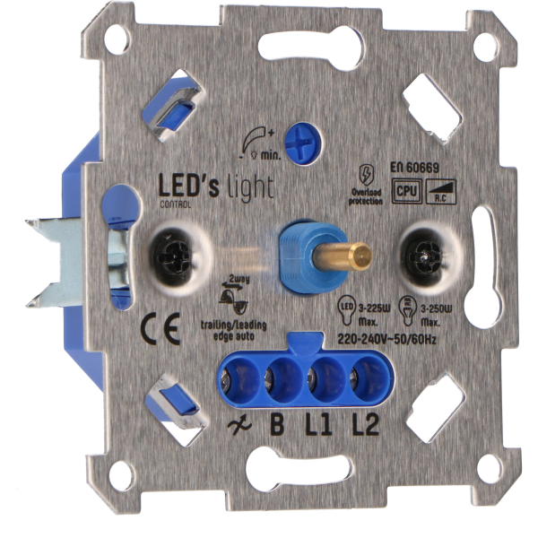 Shada Universal Dimmer 190014 2-Draht-System, 250 W, Auto Phasenanschnitt/Phasenabschnittsteuerung