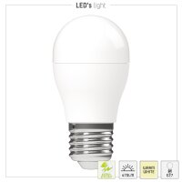 Shada LED SMD Leuchtmittel 620161 Globe G45 E27 Opal, 470 lm, 3000 K