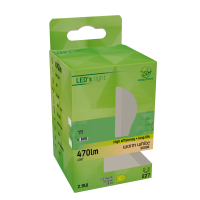 Shada LED SMD Leuchtmittel 620161 Globe G45 E27 Opal, 470 lm, 3000 K