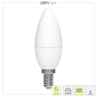 Shada LED SMD Leuchtmittel Kerze 620163 C35 E14 Opal 3000 K, 2,9 W, 470 lm