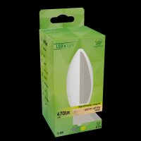 Shada LED SMD Leuchtmittel Kerze 620163 C35 E14 Opal 3000 K, 2,9 W, 470 lm
