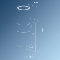 SHADA Außenleuchte excl. Leuchtmittel - wandleuchte Calabar - 2xGU10 IP44  - Sensor - RostfreierStahl  I 1000684