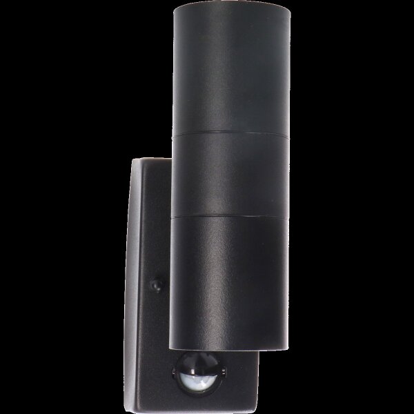 Shada Außenwandleuchte Calabar 1000685 schwarz, 2x GU10 exkl. Leuchtmittel, IP44, mit Bewegungssensor