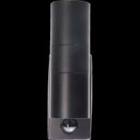 Shada Außenwandleuchte Calabar 1000685 schwarz, 2x GU10 exkl. Leuchtmittel, IP44, mit Bewegungssensor