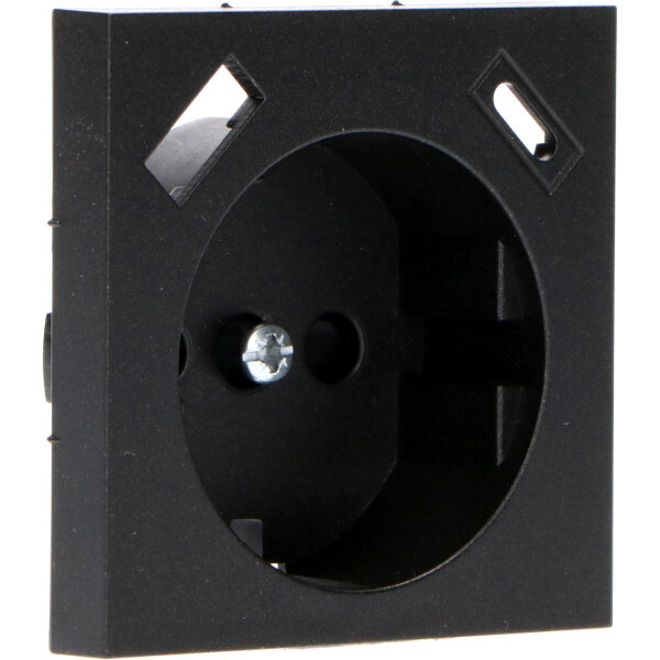 Shada Einlegeplatte 2900143 1x USB A+C Mattschwarz, 55x55 mm, Kompatibel mit Gängigen Schalterserien