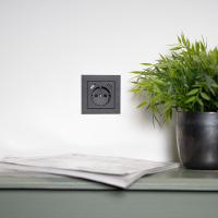 Shada Einlegeplatte 2900143 1x USB A+C Mattschwarz, 55x55 mm, Kompatibel mit Gängigen Schalterserien