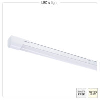 Shada LED Wannenleuchte Strip 2410208, 60 cm, 1x9 W, 900 lm, Neutralweiß 4000 K, IP20, mit austauschbarer LED-Röhre