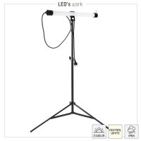 Shada LED-Arbeitsleuchte 310667 4000 K IP65 Schutzklasse II, 20 W 1500 lm, mit Stativ 1,20 m