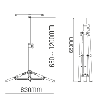 Shada LED-Arbeitsleuchte 310667 4000 K IP65 Schutzklasse II, 20 W 1500 lm, mit Stativ 1,20 m