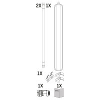 Shada LED Wannenleuchte 2411203, 2x14 W, 120 cm, neutralweiß 4000 K, IP65