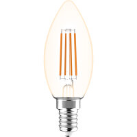 Shada LED Filament Leuchtmittel Kerze E14 C35 620180 klar, 3er Pack, warmweiß 2700 K, 4,5 W, 470 lm