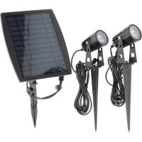 Shada Solar-Außenleuchte 1000424 Hollywood Schwarz mit Erdspieß und Sensor, 3000 K, IP65