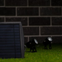 Shada Solar-Außenleuchte 1000424 Hollywood Schwarz mit Erdspieß und Sensor, 3000 K, IP65