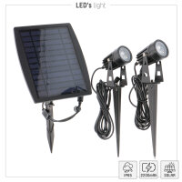 Shada Solar-Außenleuchte 1000424 Hollywood Schwarz mit Erdspieß und Sensor, 3000 K, IP65