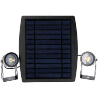 Shada Solar-Außenleuchte 1000424 Hollywood Schwarz mit Erdspieß und Sensor, 3000 K, IP65