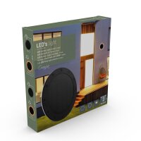 Shada Solar-Wandleuchte 300412 Orania Schwarz, Warmweiß 3000 K, mit Sensor, IP65