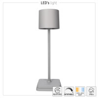 Shada Wiederaufladbare Tischlampe 1000491 Grau, CCT Dimmbar, IP54