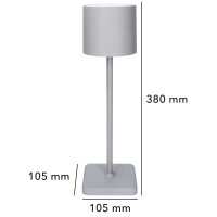 Shada Wiederaufladbare Tischlampe 1000491 Grau, CCT Dimmbar, IP54