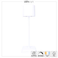 Shada Wiederaufladbare Tischlampe 1000490 weiß, dimmbar, CCT 2000-4000 K, IP54