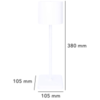 SHADA Wiederaufladbare Tischlampe - 1,5W 175Lm 2000-4000K IP54 - CCT - Dimmbar - Weiß I 1000490