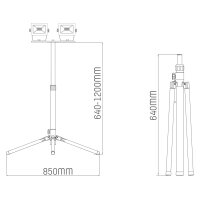 Shada Arbeitsleuchte mit Stativ 310652, 4000 K, 40 W, IP54