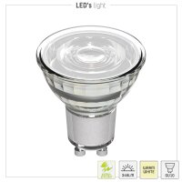 Shada LED SMD Spot MR16 GU10 620162 Klar, Warmweiß 3000 K, 36 °, 2,5 W, 360 lm