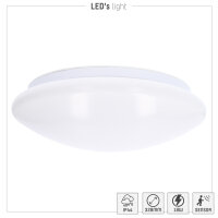 Shada Deckenleuchte 810510 mit HF-Bewegungssensor, IP44, warmweiß 3000 K, Ø 328 mm, 16,8 W, 1100 lm