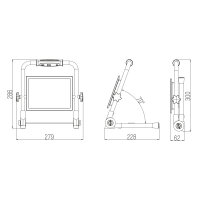 Shada Arbeitsleuchte 310666, 50 W, 4000 K Neutralweiß, IP65, Klappbar