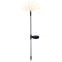 Shada Solar Außenleuchte 1000449 Schwarz 2er-Pack, Feuerwerk-Optik, Warmweiß