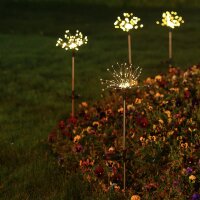Shada Solar Außenleuchte 1000449 Schwarz 2er-Pack, Feuerwerk-Optik, Warmweiß